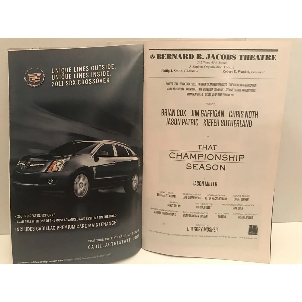 Playbill That Championship Season Kiefer Sutherland Jim Gaffigan Jason Patri A30